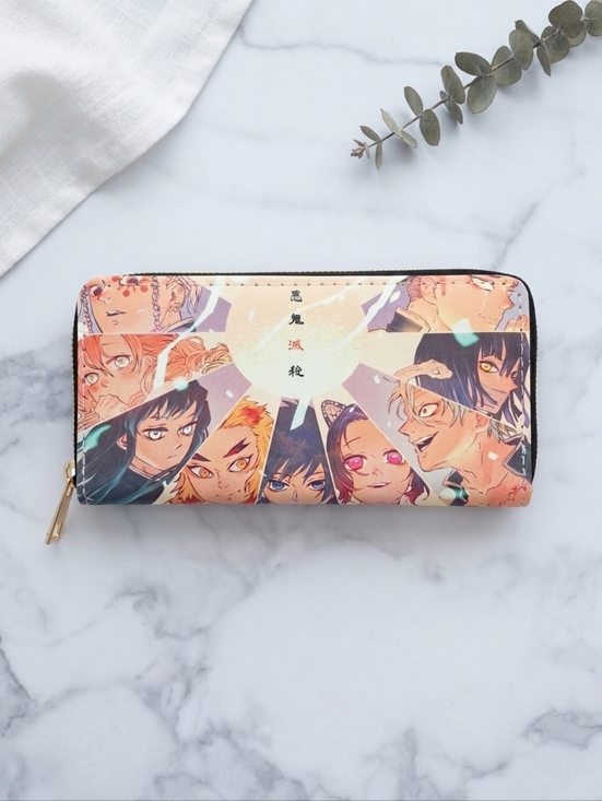 Handbags - Anime Character Print Zip Around Long Wallet Card Holder